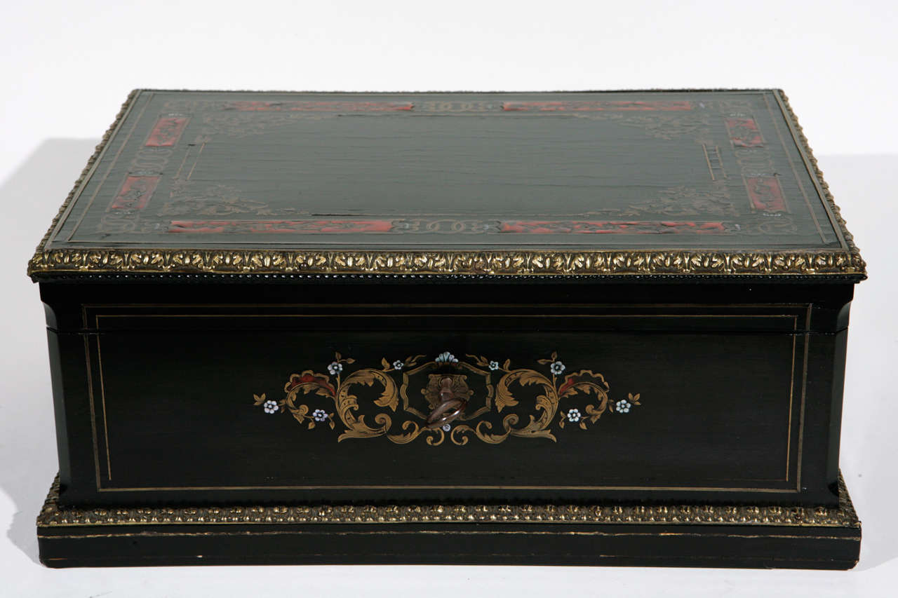 19th Century French Boulle Style Box In Good Condition For Sale In Los Angeles, CA