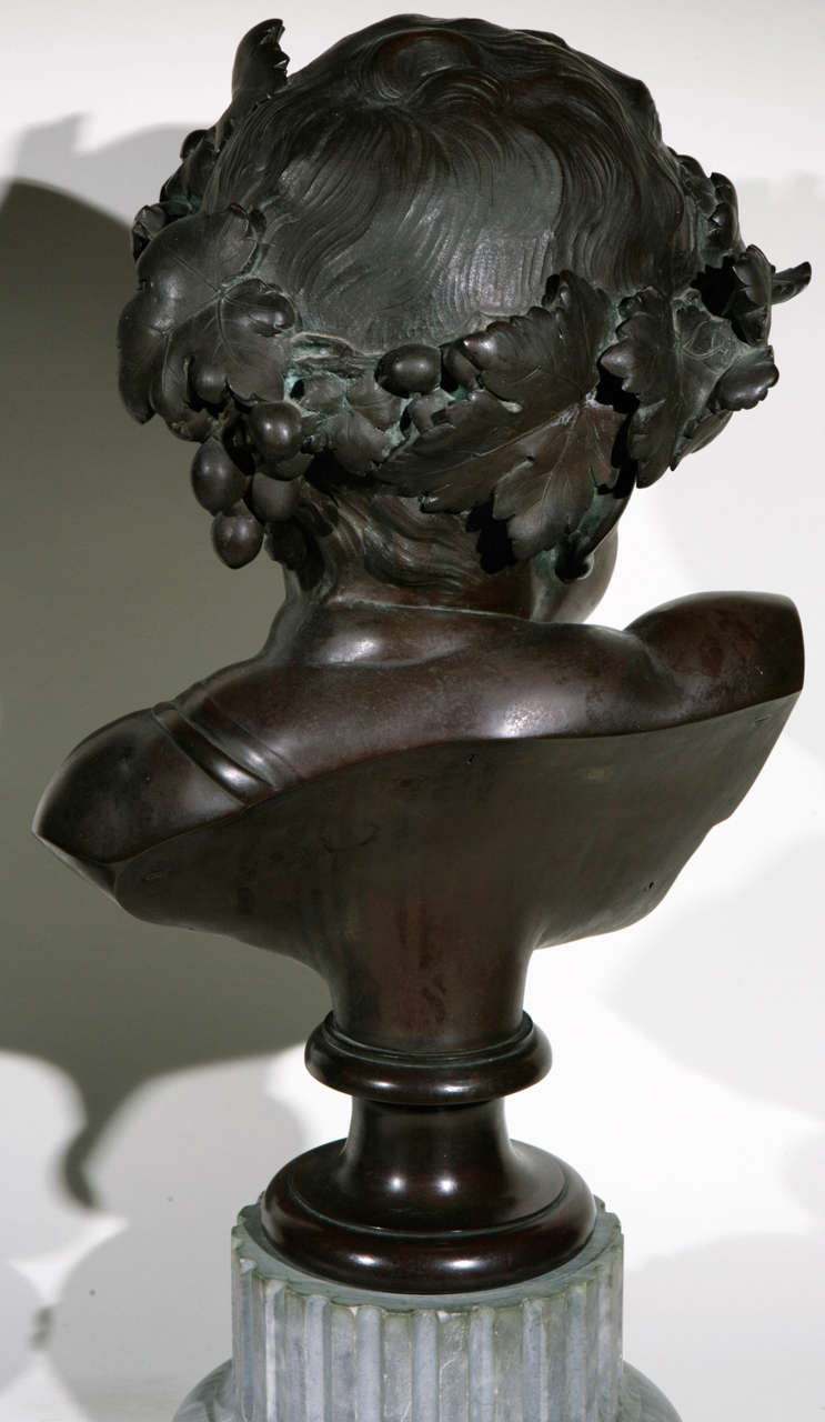 Pair of 19th Century French Bronze Busts of Children 6