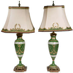 Paire de lampes de Limoges du 19ème siècle