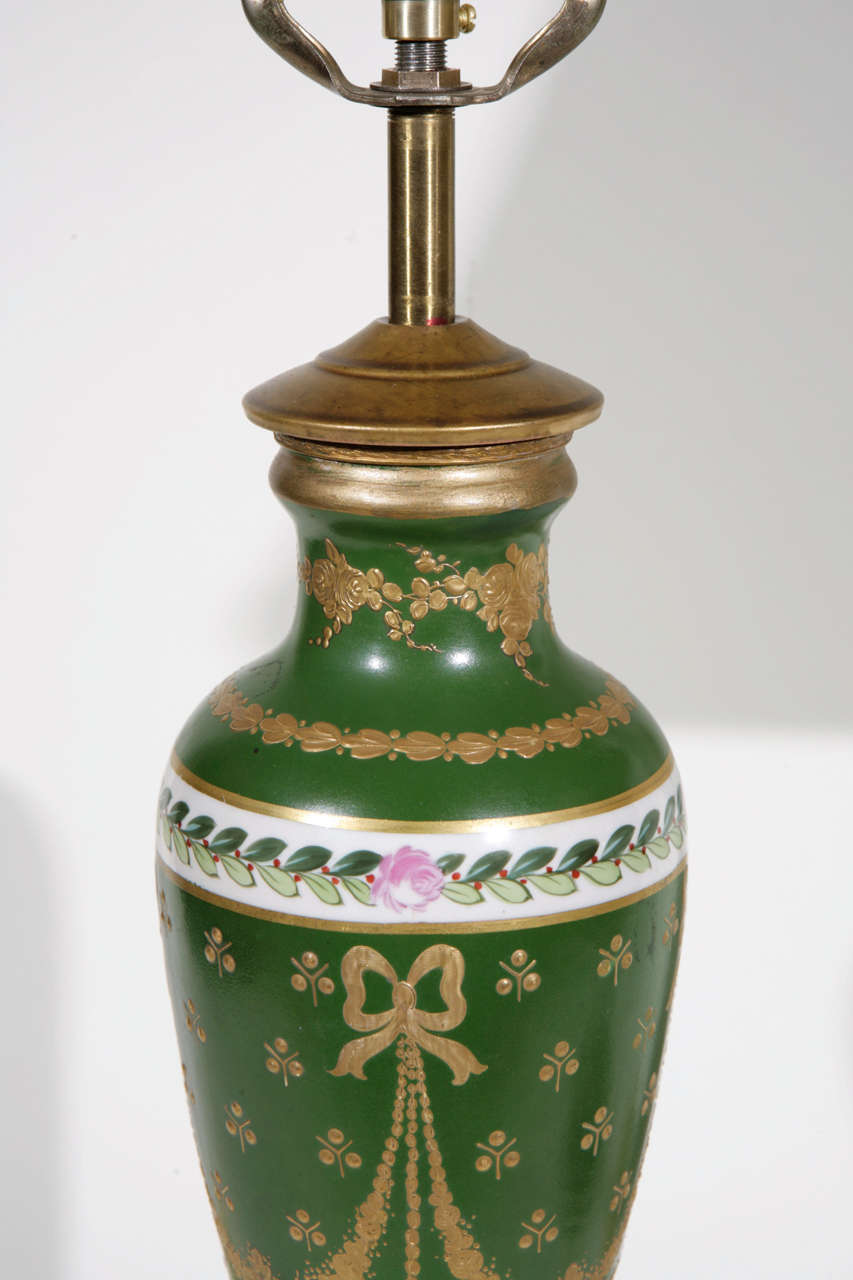 Porcelain Pair of 19th Century Limoges Lamps