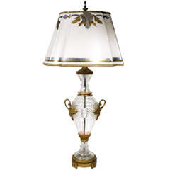 Single 19th c. French Crystal Vase Lamp