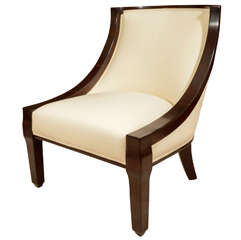 Upholstered curved back chair