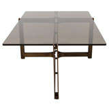 Smoked Glass Top Cocktail Table by Roger Sprunger for Dunbar