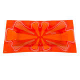Vibrant Orange Abstract Sunburst Glass Tray by Higgins Studio