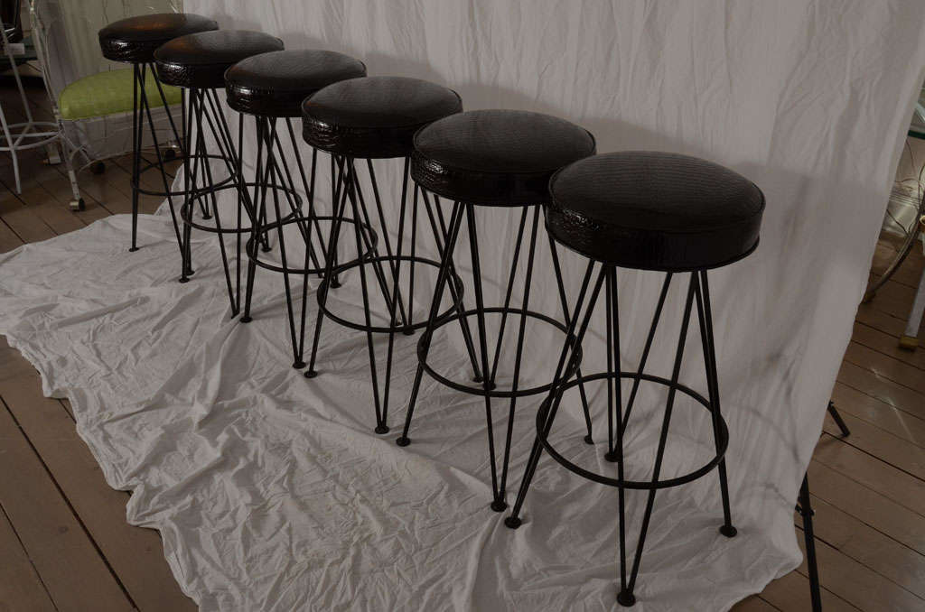 black iron stools