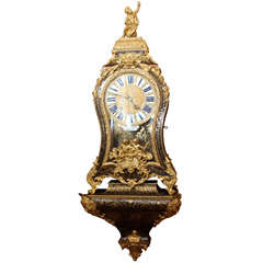 French Boulle clock on wall mount stand. Louis XV style.
