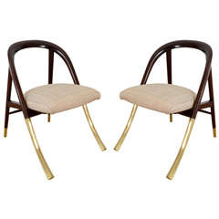 A Rare Pair of Ed Wormley for Dunbar Upholstered Chairs.