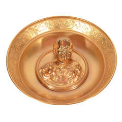 Vintage Gilt bronze libation bowl, "Tresor d'Hiildesheim."