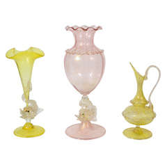 Three Venetian Glass vessels by Salviati.