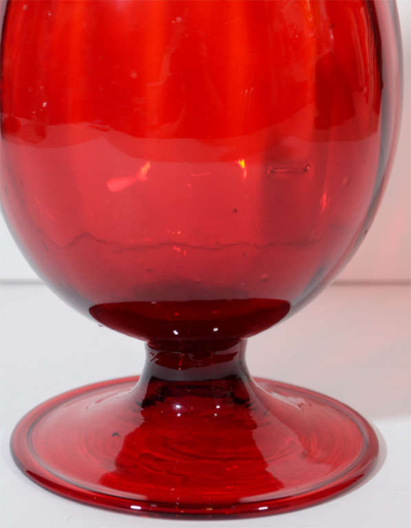 20th Century A Venetian Glass brilliant red vase