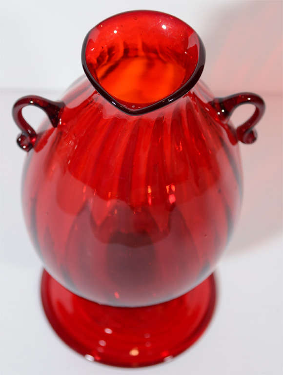 A Venetian Glass brilliant red vase 1