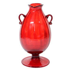 A Venetian Glass brilliant red vase
