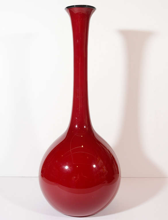 Dutz SOLIFLEUR Schmale Glasvase Rot – Handgefertigt, 15 Cm Hoch, Ideal Für Blumen & Deko