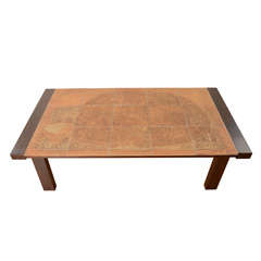 Rare Capron Modernist Cat Large Coffee Table
