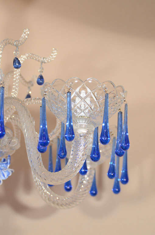 Blown Glass Murano chandelier For Sale