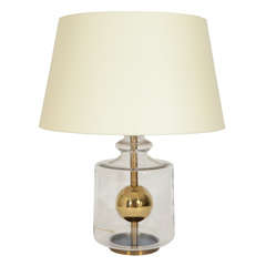 Glass Lamp With Brass Sphere