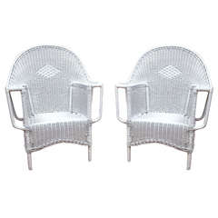 Antique Deco Wicker Chairs