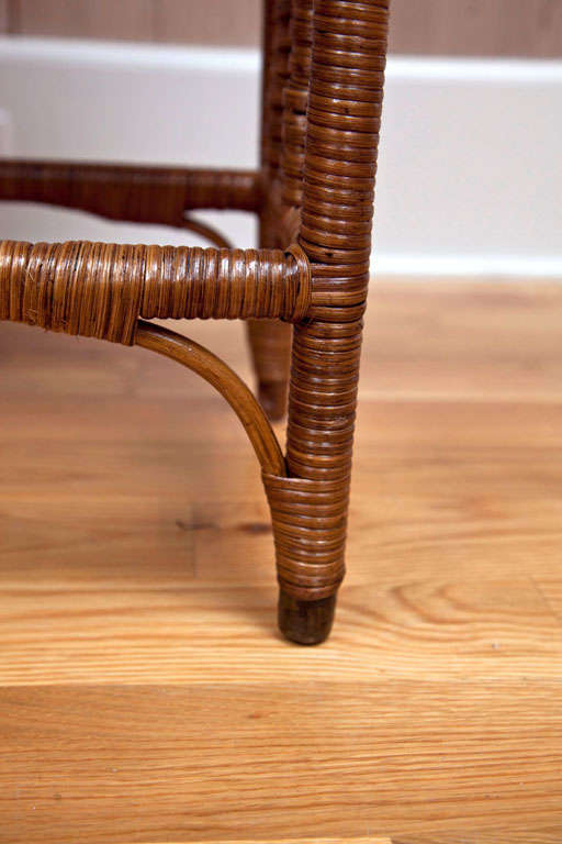 wicker plant stand vintage