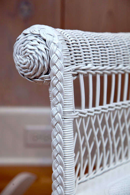 American Victorian Wicker Rolled-Arm Chairs