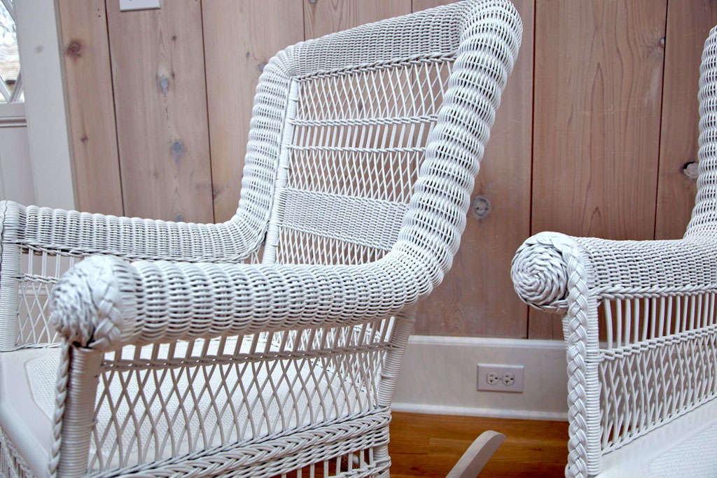 Victorian Wicker Rolled-Arm Chairs 3
