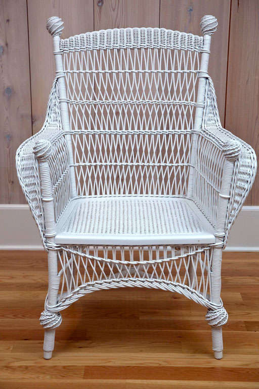 19th Century Antique Victorian Wicker Armchair