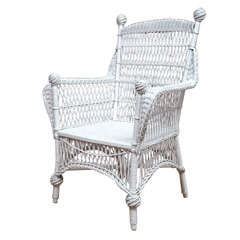 Antique Victorian Wicker Armchair 12