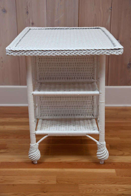 20th Century Antique Wicker Library Table