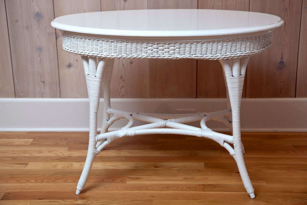 antique wicker table