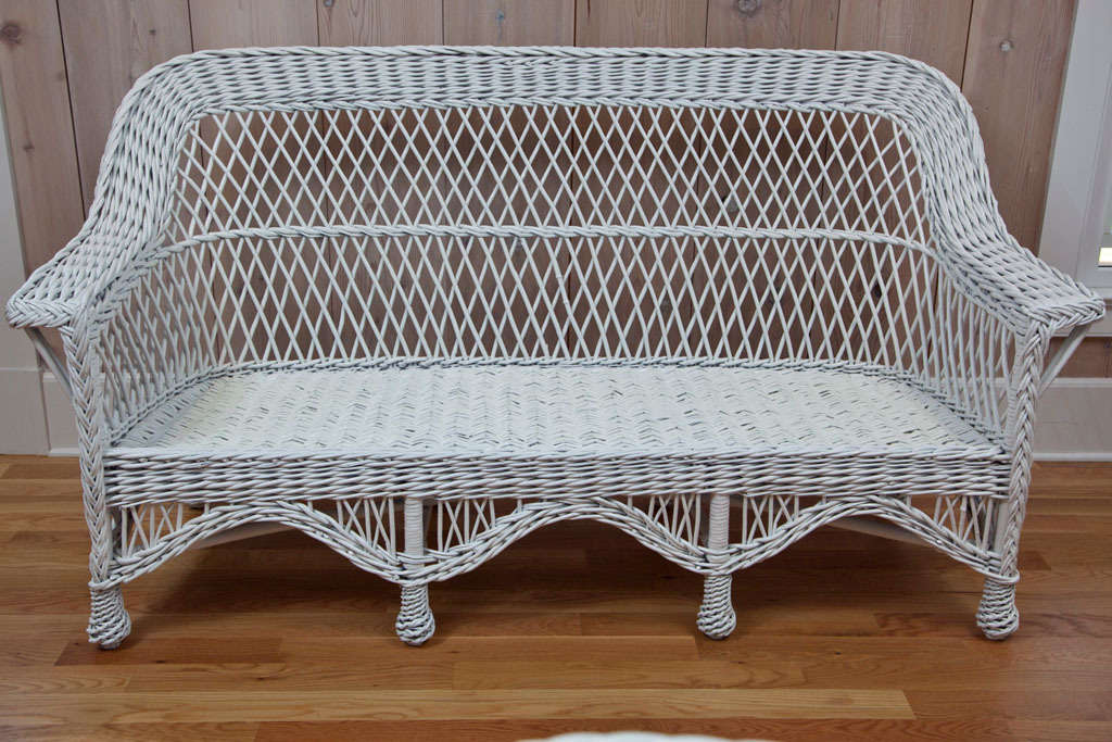 Antique Bar Harbor Wicker Sofa at 1stDibs