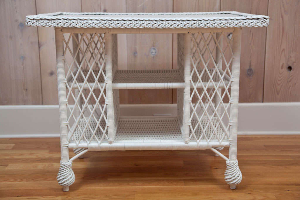 Antique Wicker Library Table at 1stDibs antique wicker table