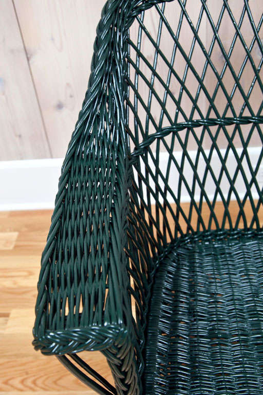 Antique Bar Harbor Wicker Chairs at 1stDibs dark green wicker outdoor
