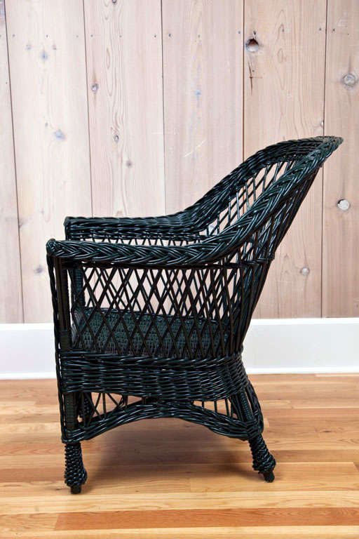 Antique Bar Harbor Wicker Chairs at 1stDibs dark green wicker outdoor