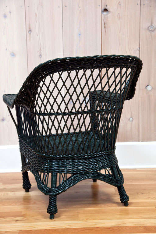 Antique Bar Harbor Wicker Chairs at 1stDibs dark green wicker outdoor