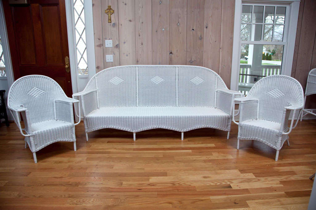Deco Wicker Sofa For Sale at 1stdibs