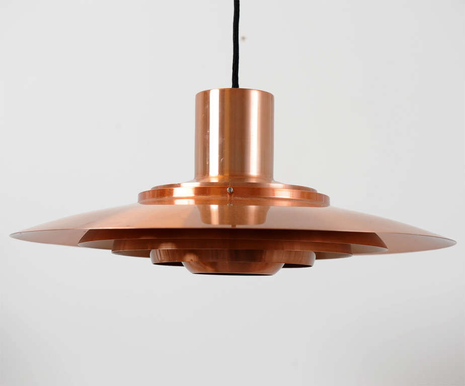 Copper pendent lamp by Preben Fabricius and Jorgen Kastholm, Produced for Nordisk Solar Compagnie. Priced Individually.