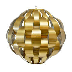 Vintage Brass Woven Hanging Light