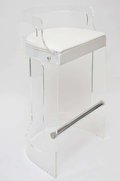 Mid-20th Century LUCITE BAR STOOLS - SET OF 3