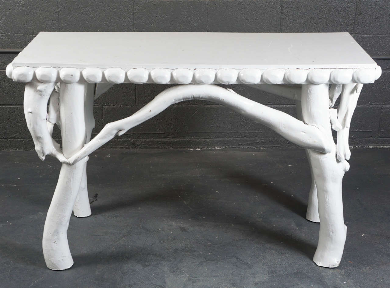 White Adirondack Console In Excellent Condition For Sale In Hudson, NY