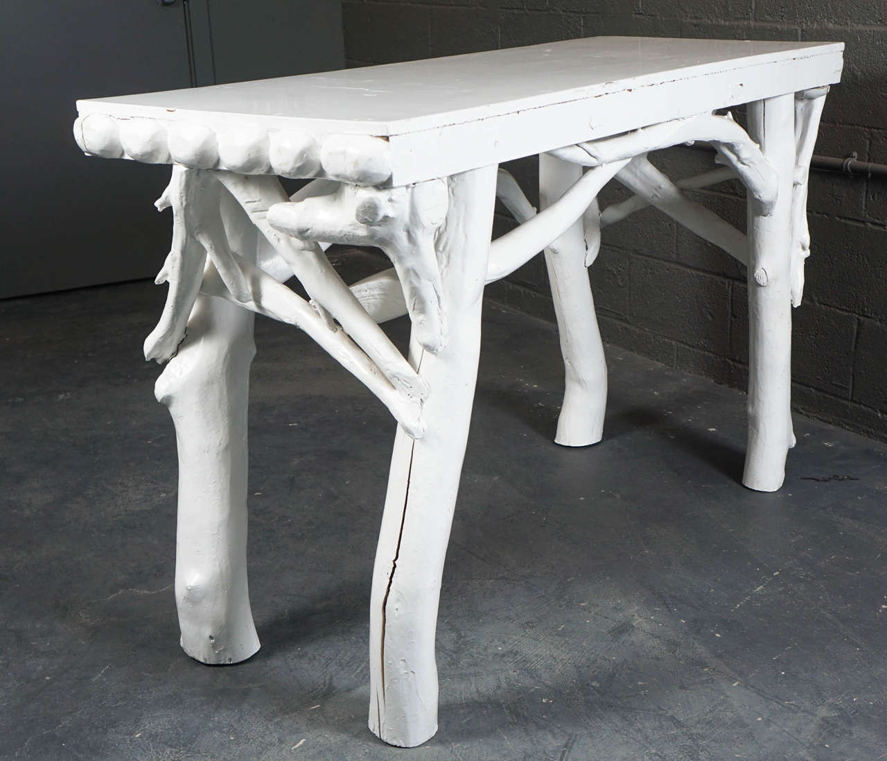 White Adirondack Console For Sale 3