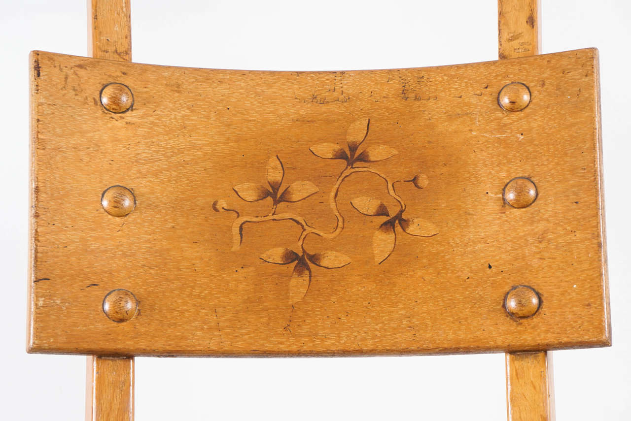 Interesting Austrian Turn of the Century Ladderback Chair In Excellent Condition In Hudson, NY