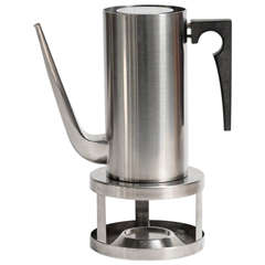 Vintage Cylinda Coffee Pot and Stove by Arne Jacobsen for Stelton