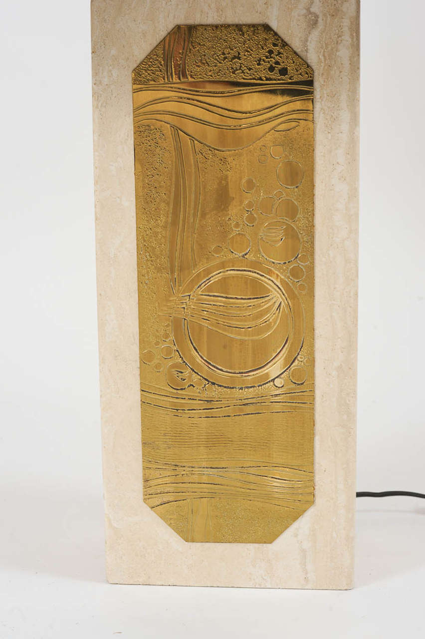 Mid-Century Modern Marble Table Lamp by Georges Mathias