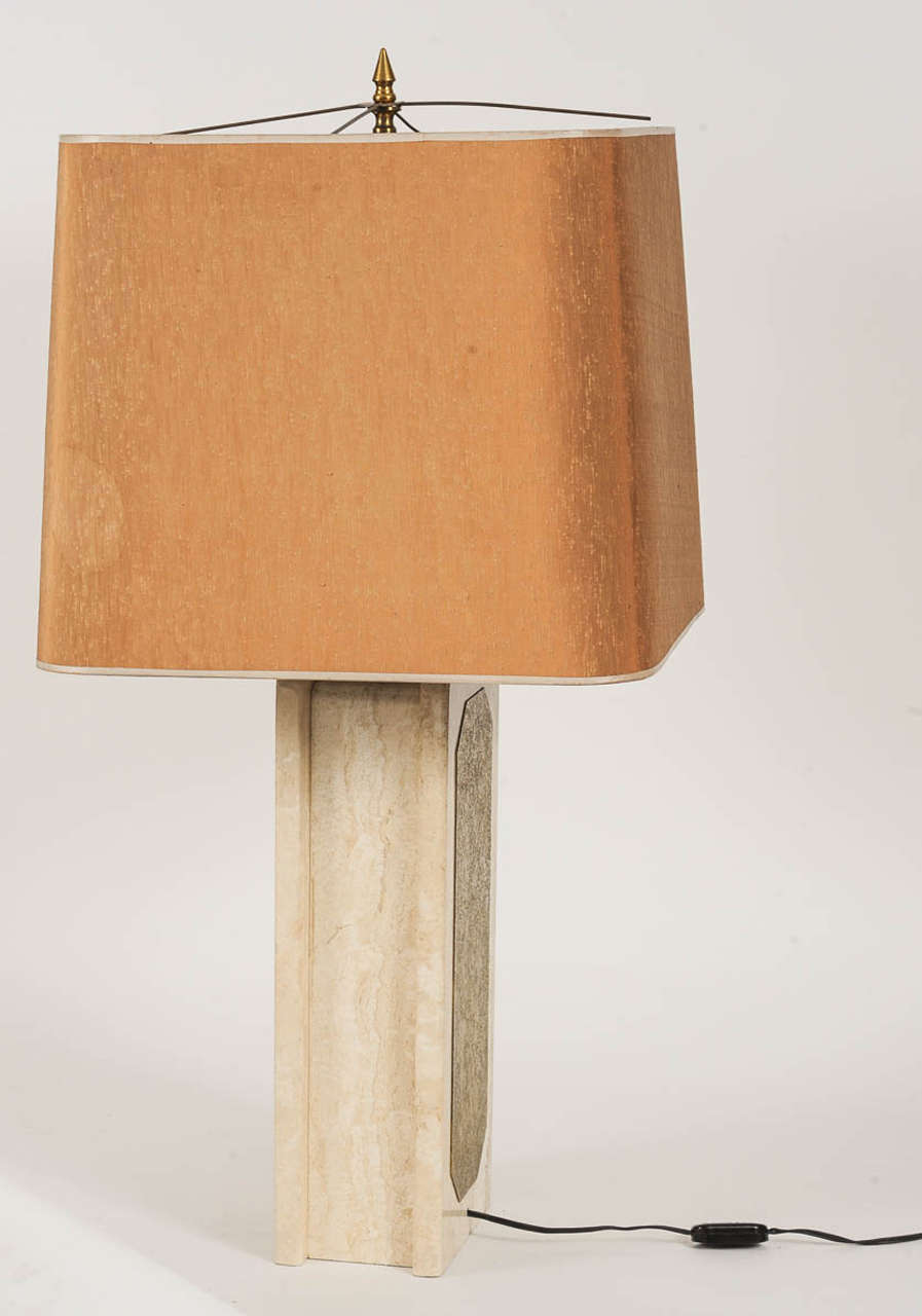 Brass Marble Table Lamp by Georges Mathias
