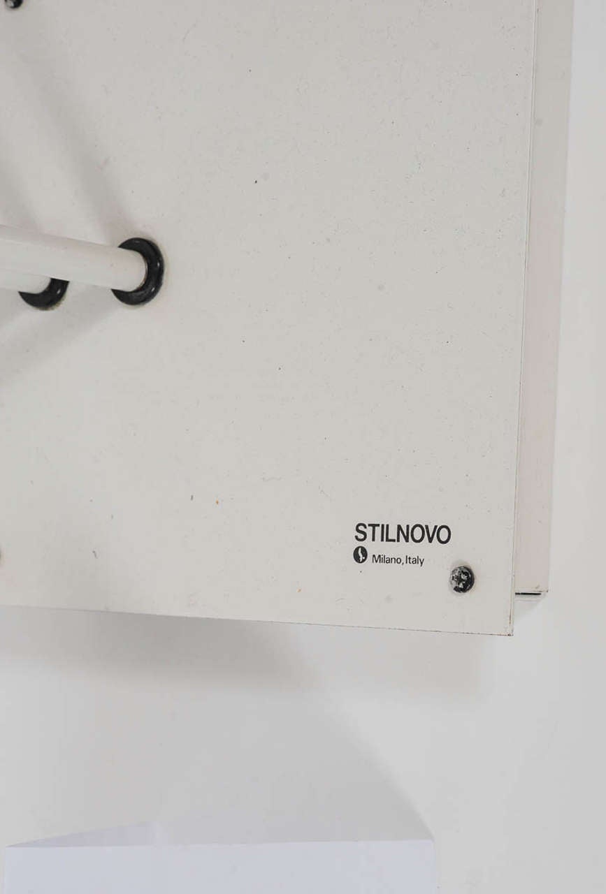 Mid-Century Modern Mid-Century White Steel Adjustable Floor Lamp Samurai Made by Italian Stilnovo For Sale