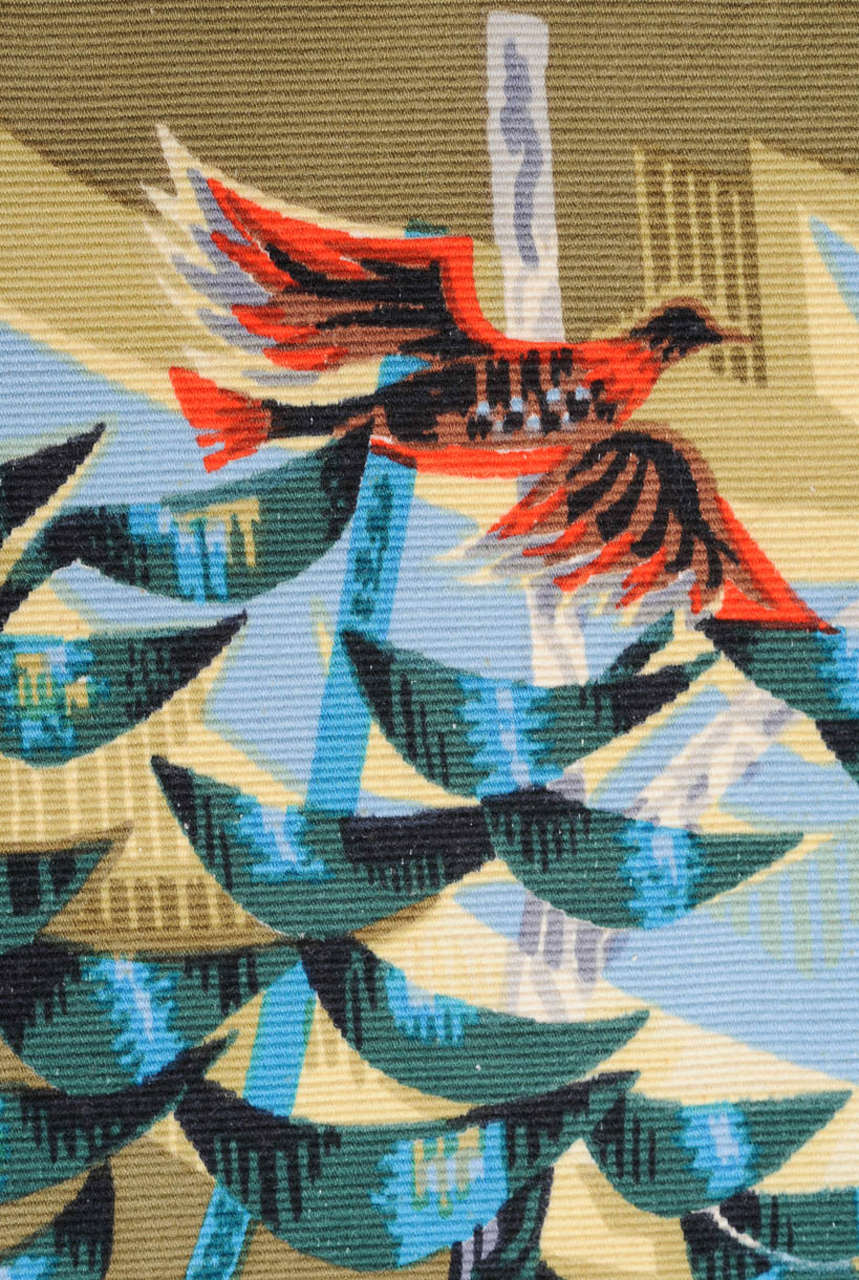Français La Forêt, tapisserie des années 1950 de Robert The Debiève