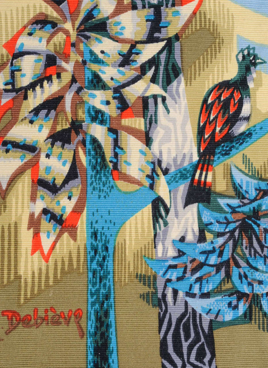 La Forêt, tapisserie des années 1950 de Robert The Debiève Excellent état à Doornspijk, NL