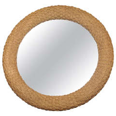 Used Oversized Woven Nautical Mirror by Lexington