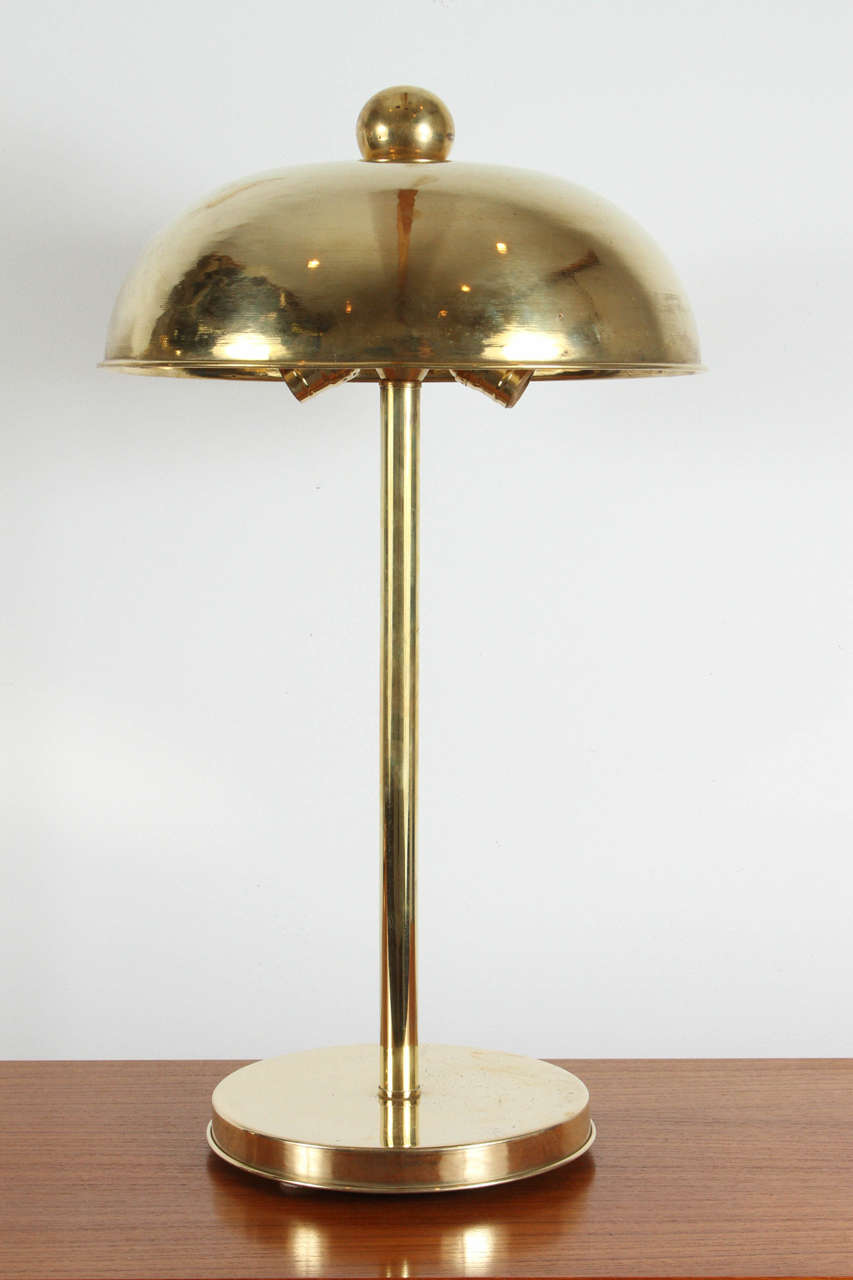 Mid-Century Modern Pair Modernist brass lamps