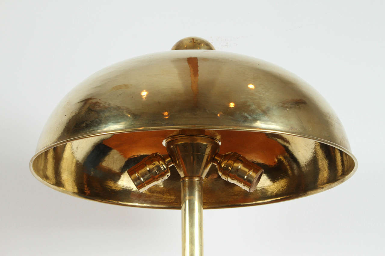 Brass Pair Modernist brass lamps