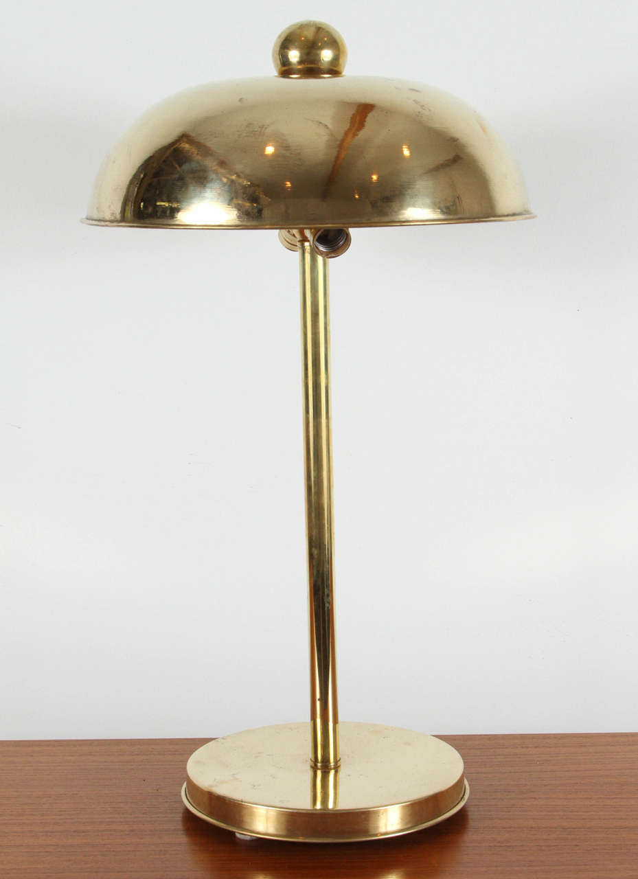 Pair Modernist brass lamps 1